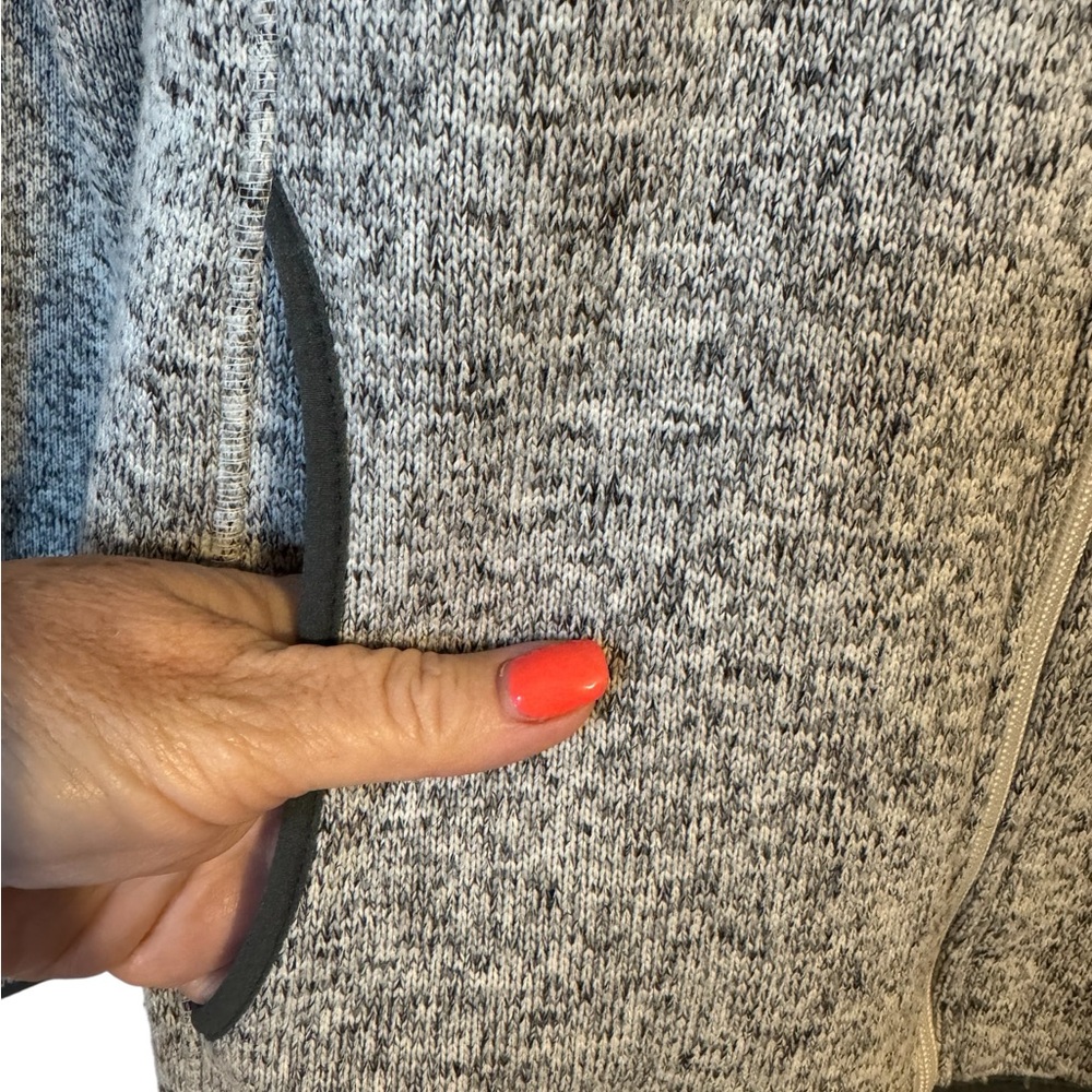 EDDIE BAUER Women's Heathered Gray Sweater Jacket MEDIUM #3 - Picture 3 of 9